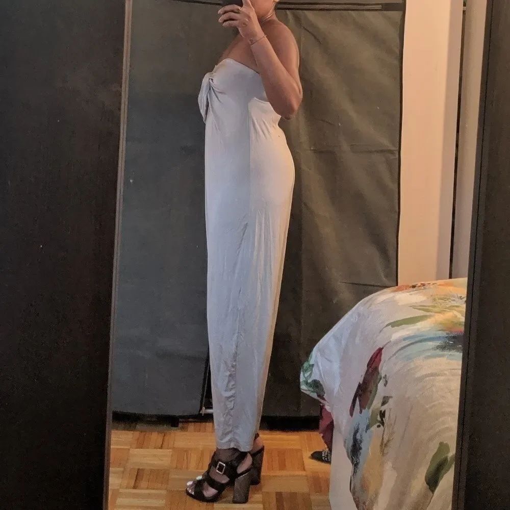 Zara silver strapless jumpsuit - Picture 4 of 7